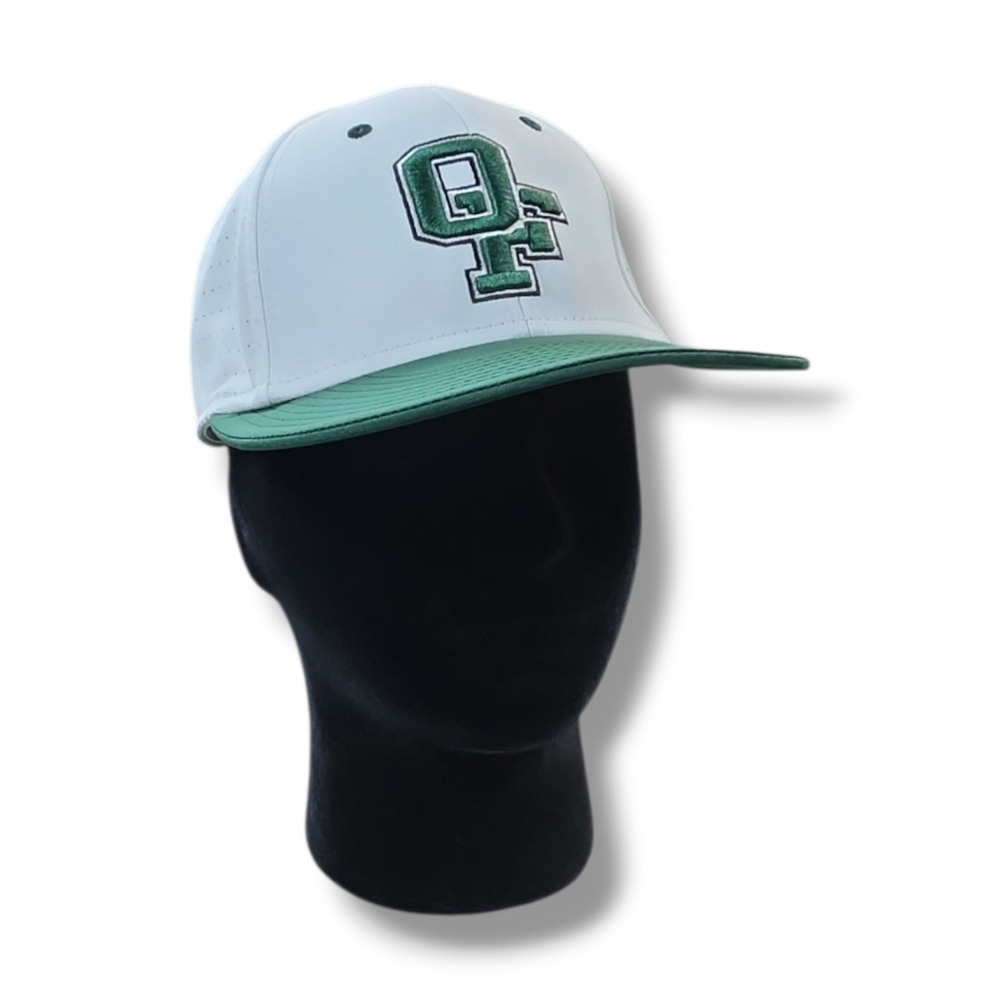 The Game Pro Eagles "OF" White & Green Flex Fitted Size M Cap Hat